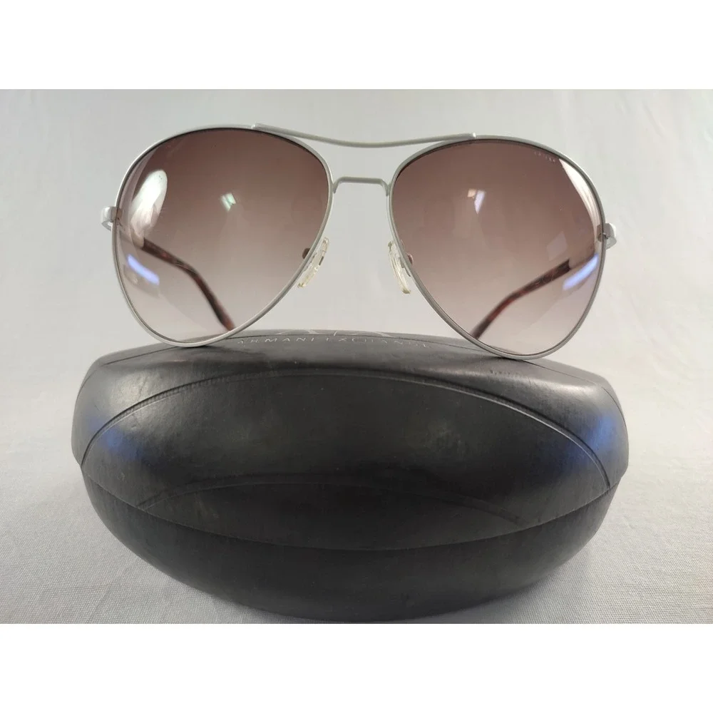 Armani Exchange AX 2038/S White Aviator Sunglasses‎ Brown Gradient Lenses 58-14